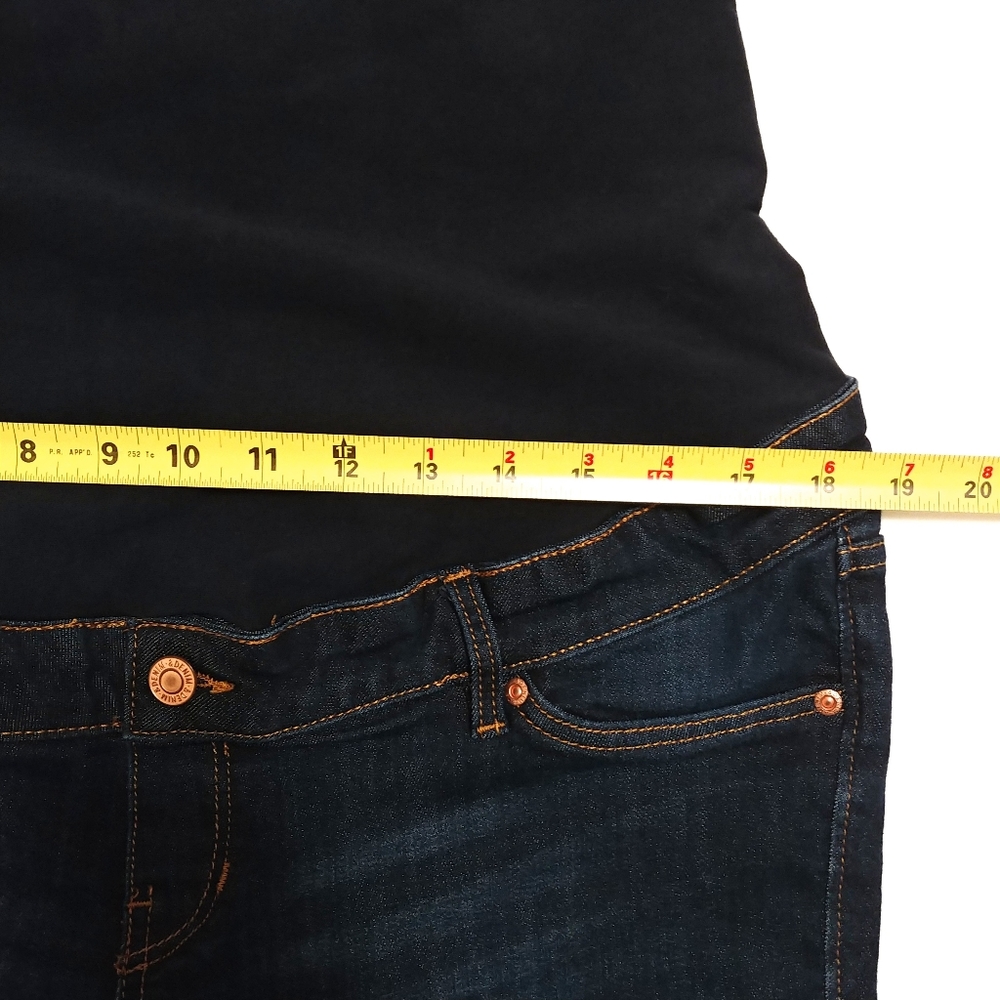 SOLD! H&M Skinny High Rib Mama Full Panel Raw Hem Dark Wash Denim Jeans 14 - Picture 12 of 16